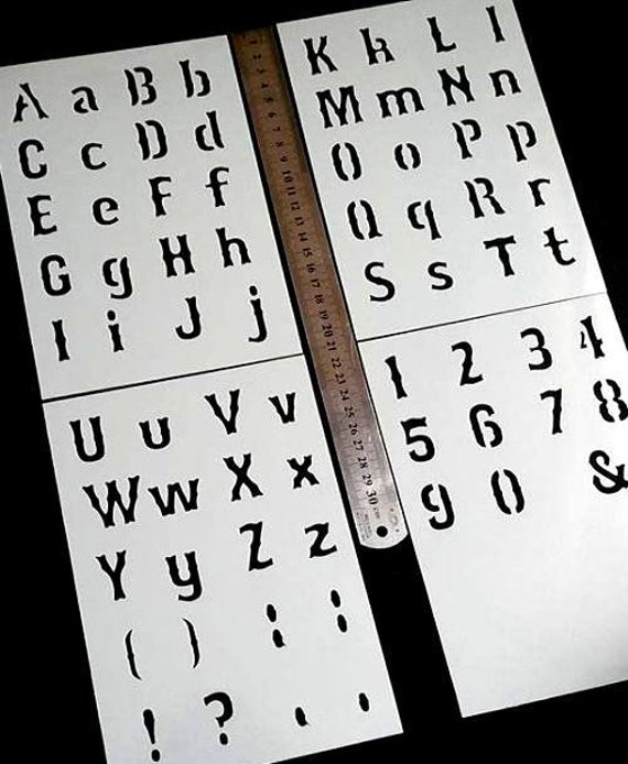 Art Deco Alphabet A-Z 0-9 Stencil Vintage Retro Font Paint Wall Fabric Furniture