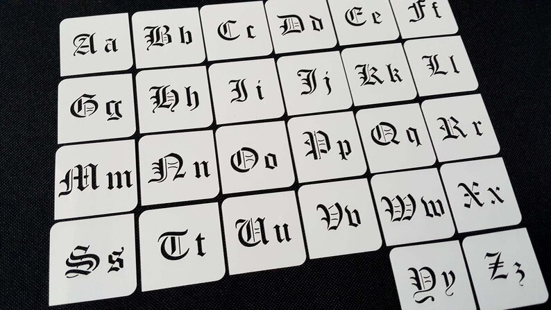 15mm Old English Font Upper Case Lower Case Letters Reusable | Etsy