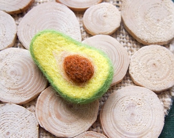 Needle felted pin Avocado