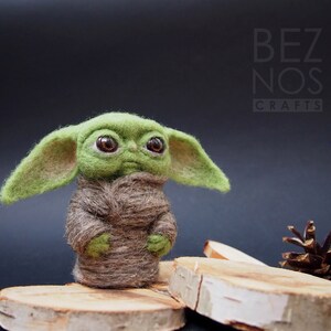 Felted Baby Yoga figurine