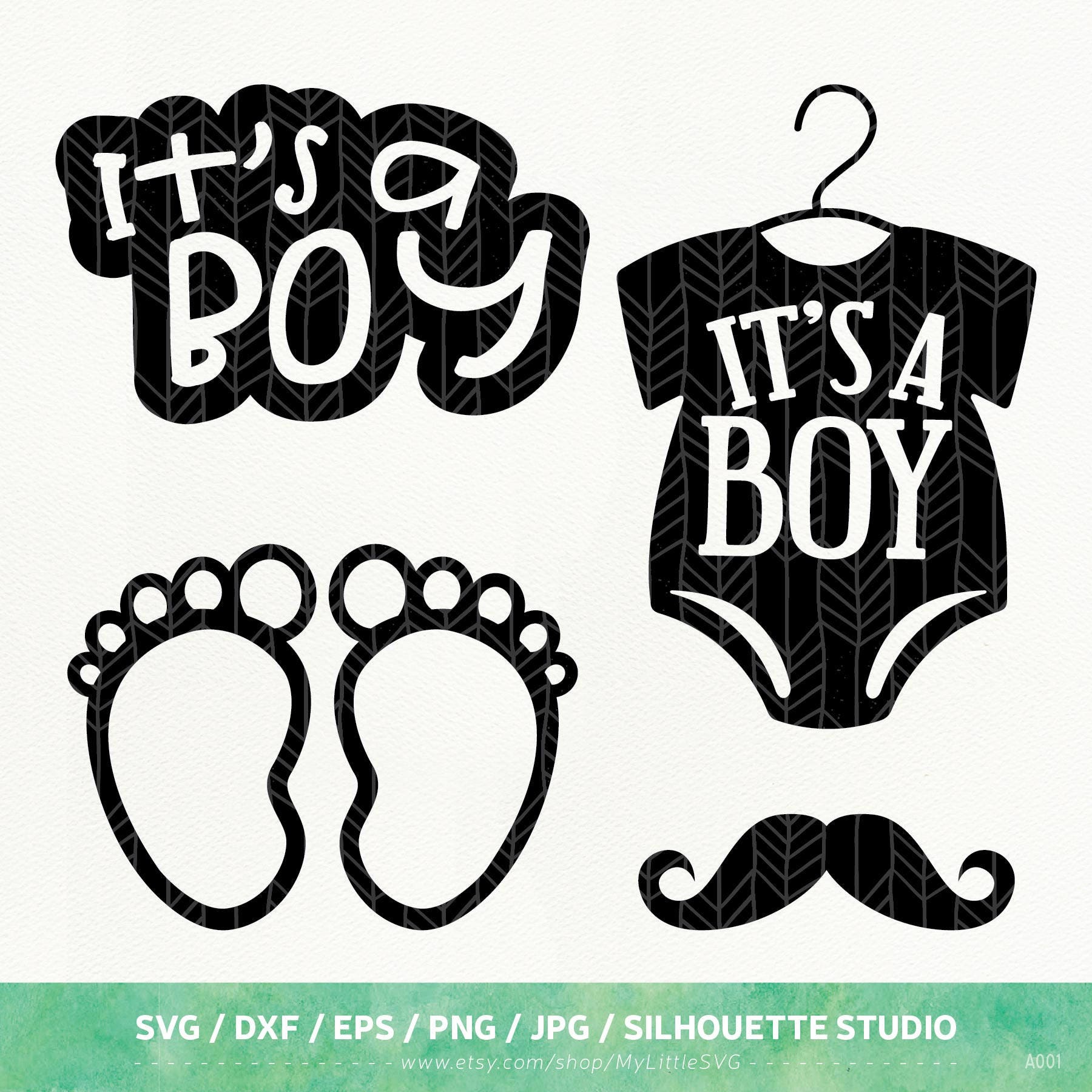 It's A Boy SVG Files Baby Boy dxf png eps Silhouette Etsy