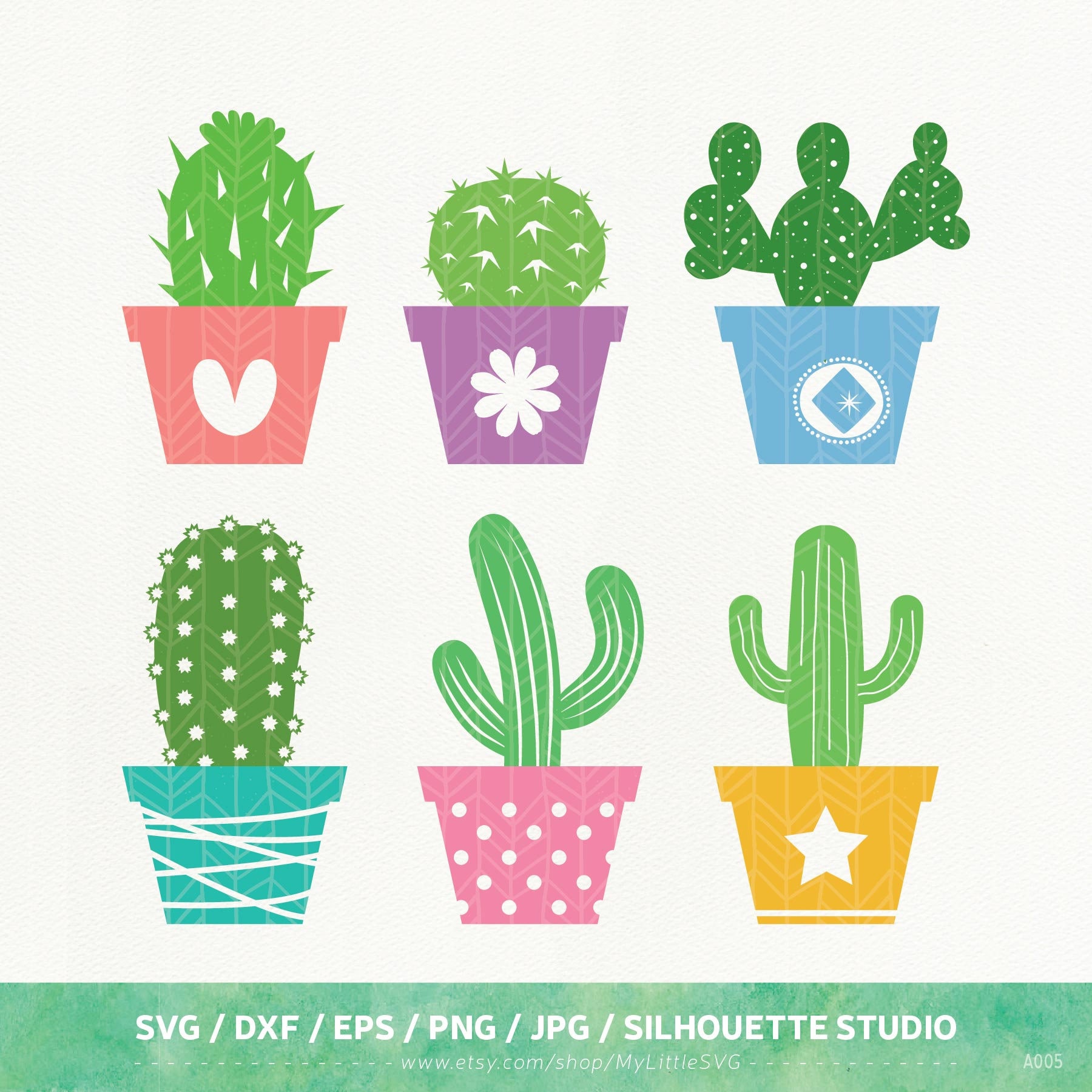 Download Cactus SVG Files Cactus dxf png eps Silhouette Studio | Etsy