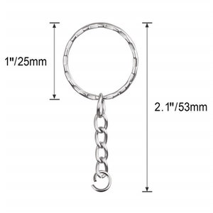 50pcs Split Key Chain Rings With Chain and Jump Rings Bulk for Crafts ...