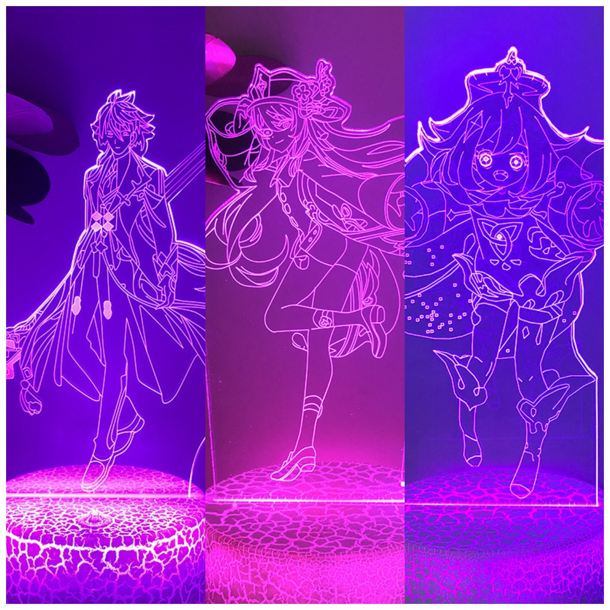 Genshin Impact Night Light 3d Illusion Anime Lamp For Bedroom Decor Led