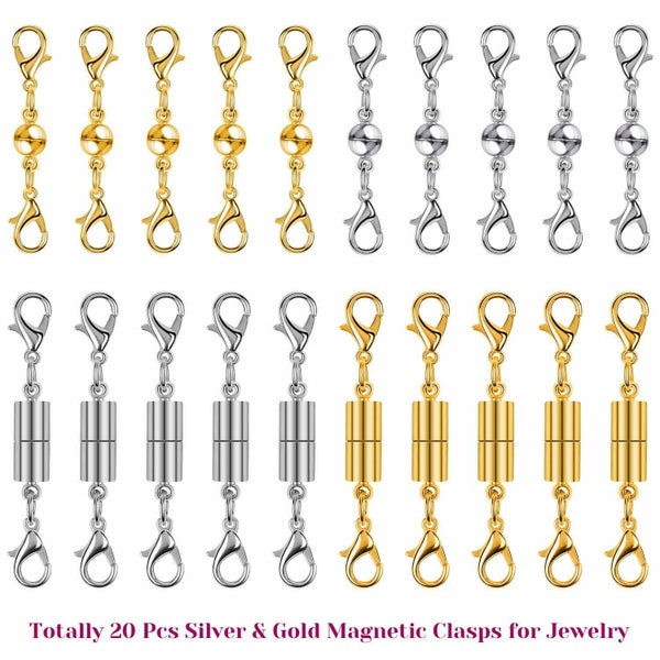 20 pezzi di chiusure magnetiche per estensori di collane per la creazione di braccialetti e gioielli