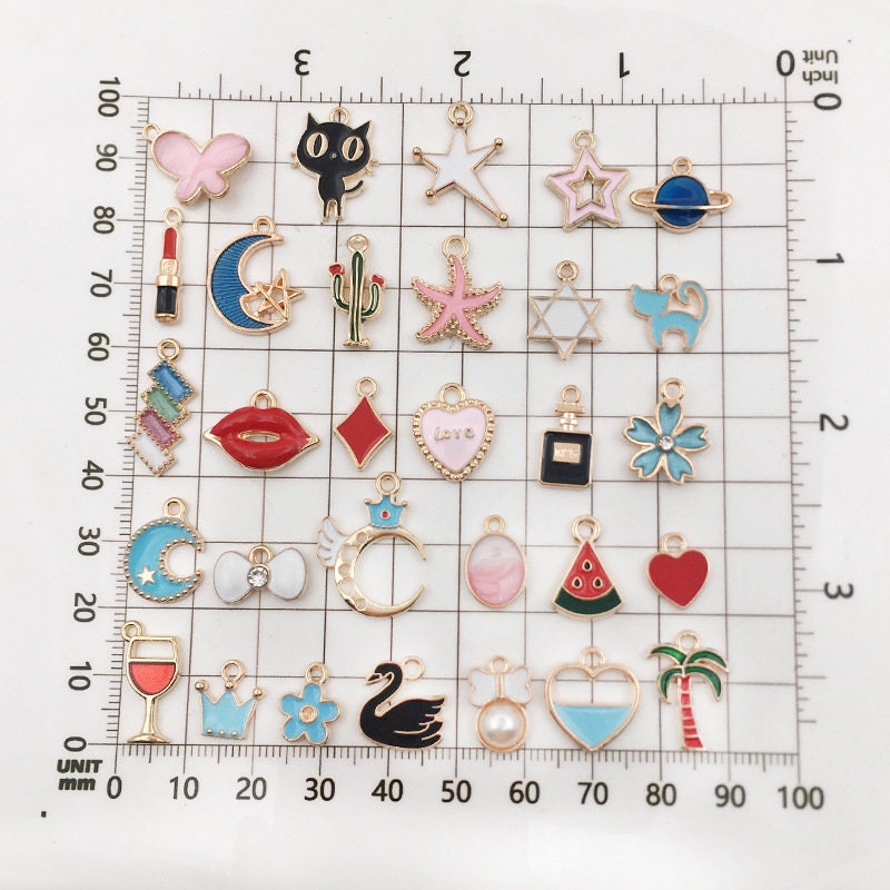 110pcs Assorted Enamel Charm Pendant for DIY Necklace Bracelet Etsy