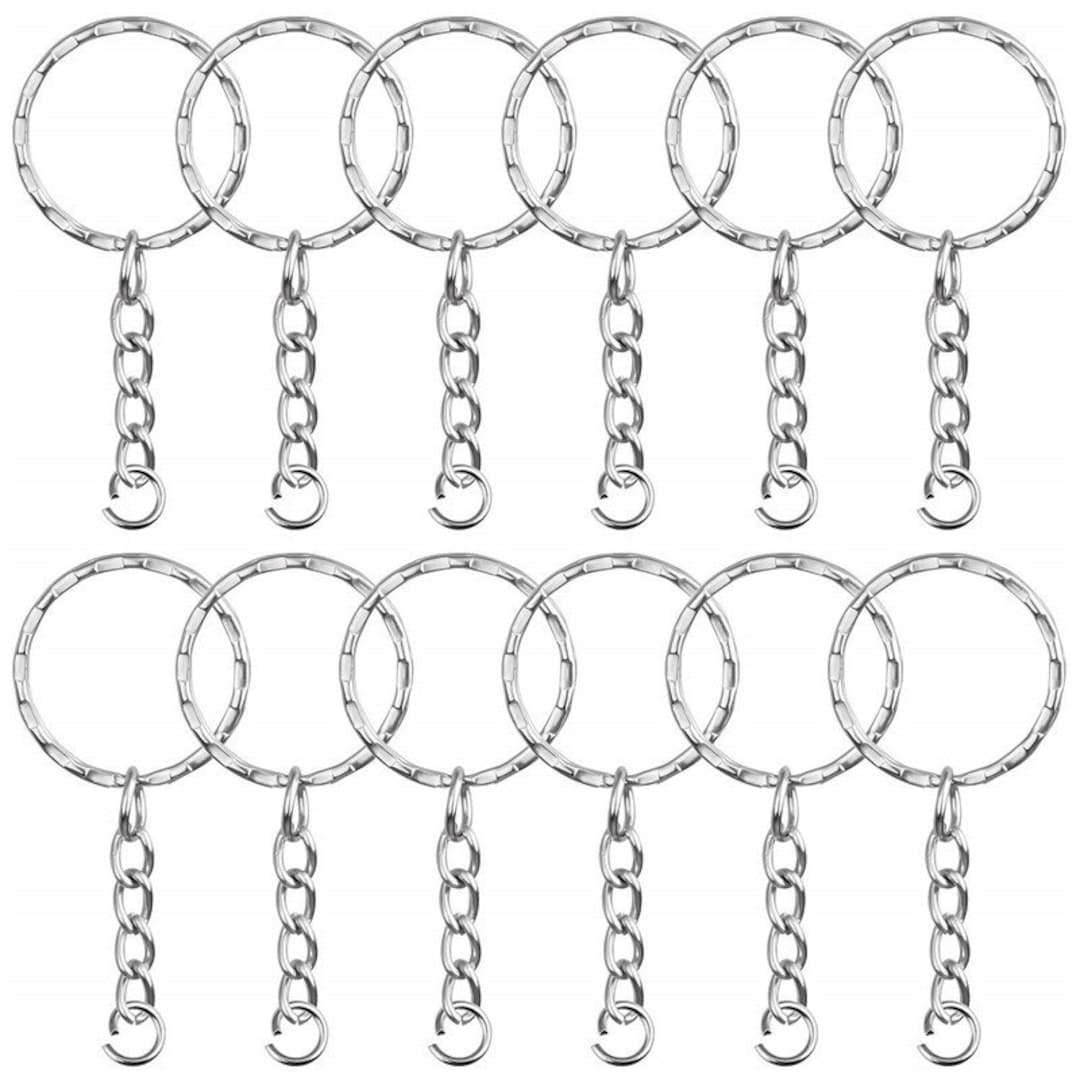 50pcs Split Key Chain Rings With Chain and Jump Rings Bulk for Crafts