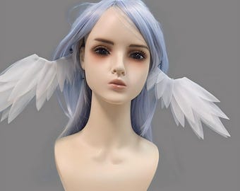 Accesorio de disfraz de cosplay de ángel con orejas/alas para la cabeza, hecho a mano / tocado de fantasía para convenciones - Estructura de alambre flexible para un estilo personalizado
