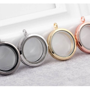 2pcs 30mm Chrome Living Floating Charms Lockets for Floating Locket Keychain/Necklace/Bracelet