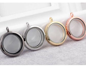 2 Stück 30mm Chrom Leben Floating Charms Medaillons für Floating Medaillon Schlüsselbund/Halskette/Armband