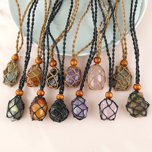 S/M/L Necklace Cord Stone Cage Holder, Necklace cord for crystal , Stone Necklace Cord, adjustable necklace cage cord