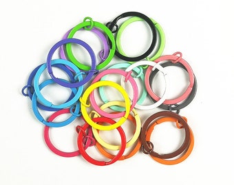 50pcs Mix Colors(20 colors ) 1.2 inch / 30mm Key Rings with the Mix colors Jump open Rings