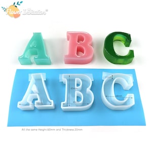 ESEDAGE 7 inch Letter Resin Mold 7 Inches 26 Pack English Letter Mold  Alphabet Letter Mold Silicone Mold for Resin Handmade Letter Resin Casting  Mold Capital Al…