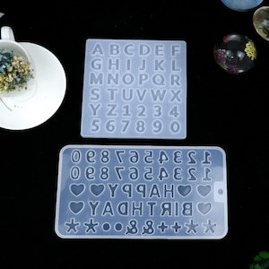 Small Size A-Z 0-9 Alphabet / Number Silicone Mold Resin Silicone Mould Jewelry Making-Letter pendant making mold
