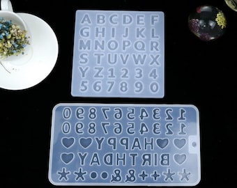 Small Size A-Z 0-9 Alphabet / Number Silicone Mold Resin Silicone Mould Jewelry Making-Letter pendant making mold
