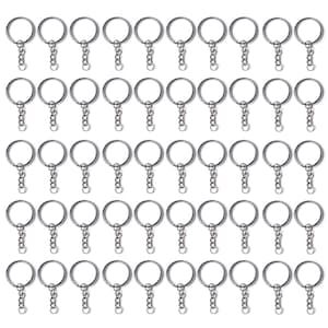 100 DIY Key Chain Set, 100pcs 25mm Keychain Ring and 100pcs Jump rings, Silver Color Plated, DIY Jewelry Finding Craft Idea,