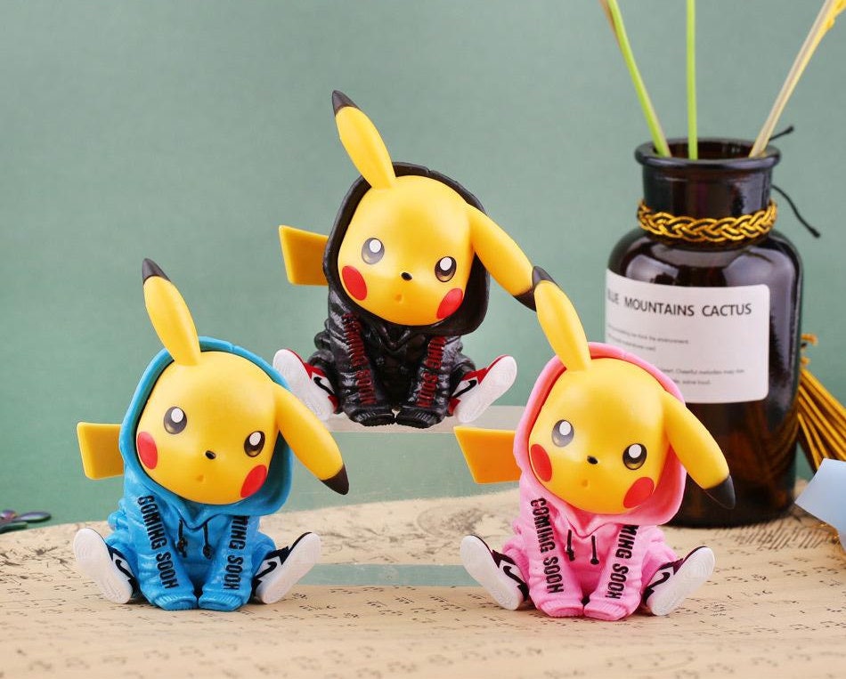 Pokemon Kawaii Camouflage Pikachu Action Figure Anime Cosplay Pocket  Monsters Model Surprise Toys 