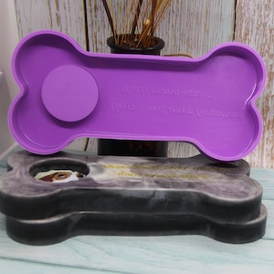 Decoración de marco de la foto del hueso del perro silicona molde perro cumpleaños conmemorativo DIY silicona molde-Resin Art Mold