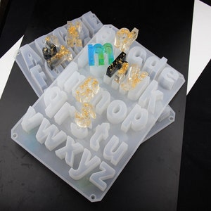 Large Size A-Z Upper / Lower Case Alphabet Letter Silicone Mold Resin Silicone Mould Jewelry Making