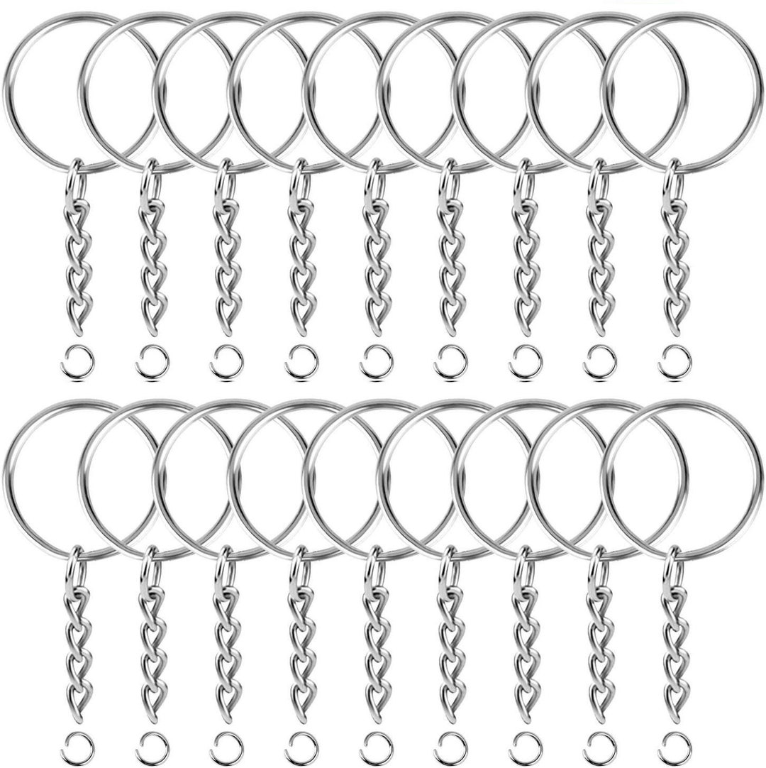 150pcs 25mm/1 Split Key Chain Rings With Chain and Jump Rings for