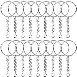 150Pcs 25mm/1“ Split Key Chain Rings with Chain and Jump Rings for Crafts Work