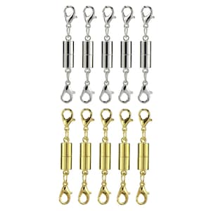 May include: Set of 10 magnetic clasps for jewelry making.  Five silver clasps and five gold clasps with a lobster claw clasp on each end.
