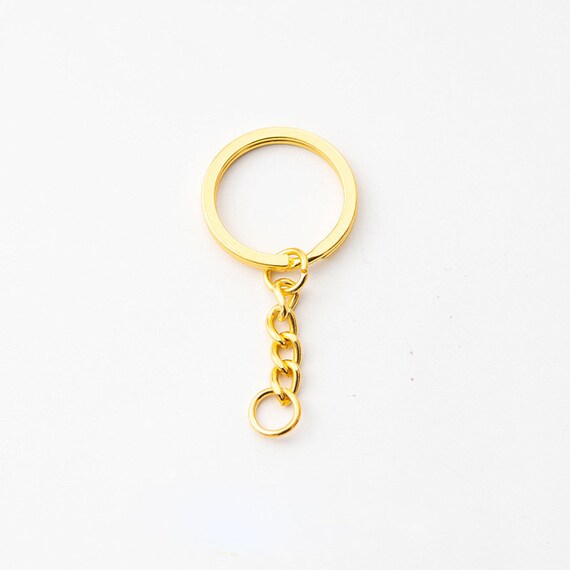 Gold Key Chain Rings Pack Of 10