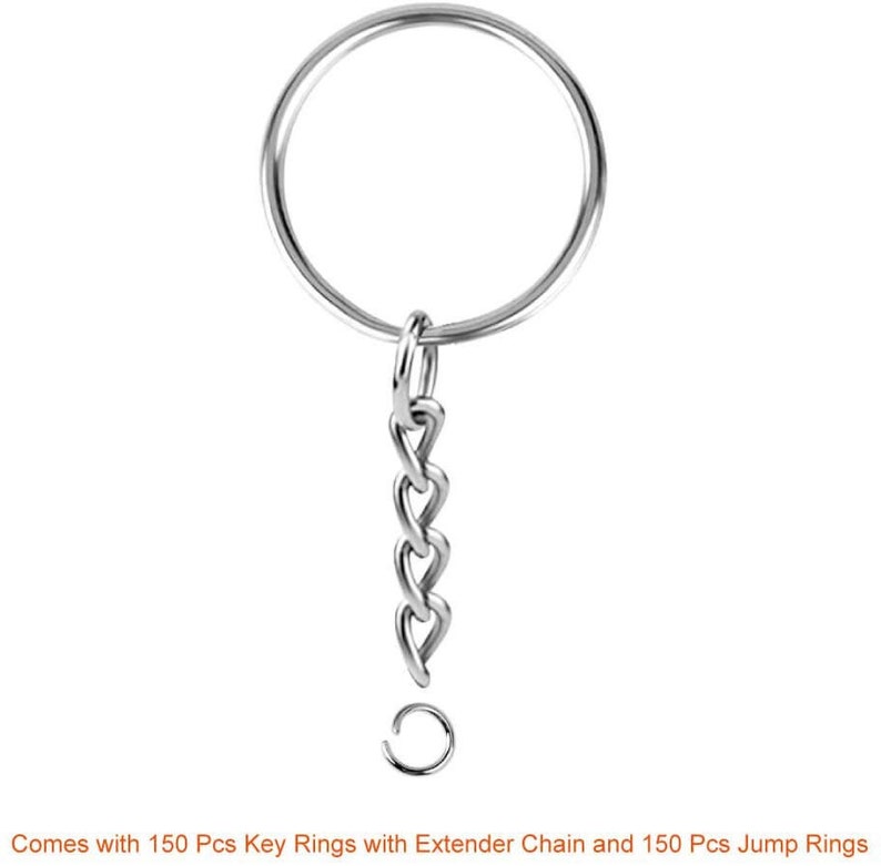 150pcs 25mm/1 Split Key Chain Rings With Chain and Jump Rings Etsy