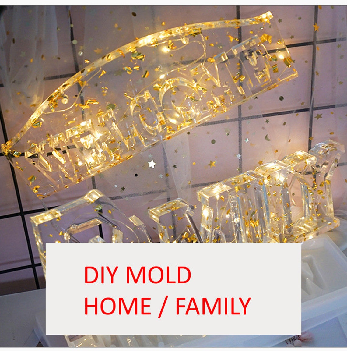 Creative FAMILY / WELCOME Resin Molds - Silicone Mould DIY Craft Mold ...