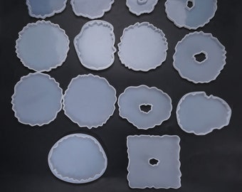 Creative Irregular Patterns Coaster Resin Casting Molds - Silicone Epoxy Mould DIY Craft Mold / Mould , Resin craft art (1-10))