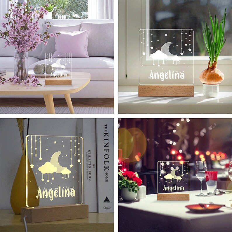 Newborn Gifts Night Light Name Personalized Night Light Name Etsy