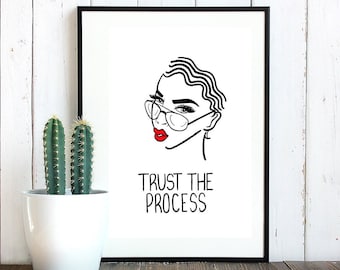 Trust the Process A4  Poster Print/ Self Love Poster/ Self Care/ Healing quotes Poster/ Motivational Art Quotes/ Wall Decor/ Wall Art/ Gifts