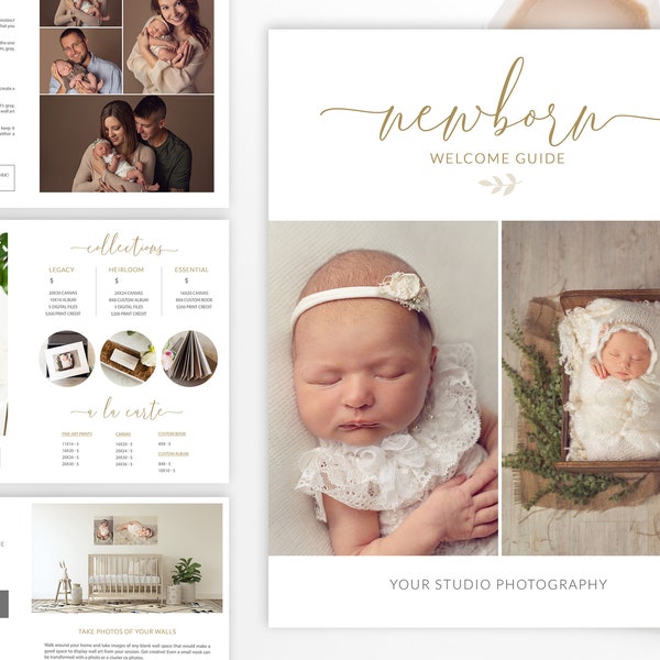 Newborn Photography Magazine Template - Newborn Welcome Guide - Photography Marketing Template - Baby Magazine - Newborn Photography Guide
