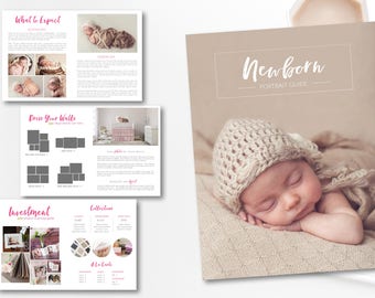 Modèle de magazine nouveau-né - Magazine de bienvenue nouveau-né - Modèle de marketing de photographie - Magazine de bébé - Guide de photographie nouveau-né - magazine