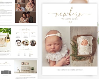 Newborn Photography Magazine Template - Newborn Welcome Guide - Photography Marketing Template - Baby Magazine - Newborn Photography Guide