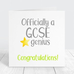Carte de félicitations GCSE, carte de réussite à l'examen GCSE amusante, carte de félicitations et de félicitations