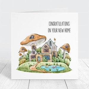 Carte de pendaison de crémaillère, Félicitations pour votre nouvelle maison, Cadeau féerique pour nouvelle maison, Pour amis, voisins