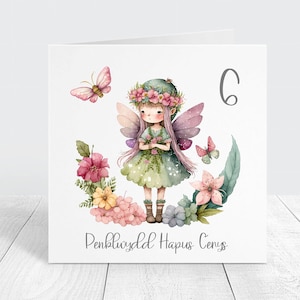Welsh Personalised Birthday Card, Girls Welsh Fairy Birthday Card For Daughter, Granddaughter, Penblwydd Hapus