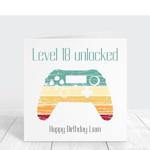 Carte d'anniversaire personnalisée du 18e joueur, 18e carte pour joueur, carte de passage à l'âge adulte drôle, pour fils, fille, ami