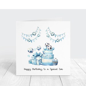 Carte d'anniversaire de fils, joyeux anniversaire à un fils spécial, thème du football, carte d'anniversaire pour lui, carte de fan de football