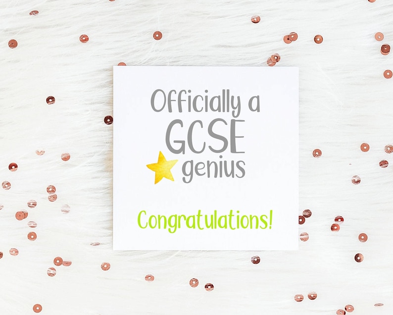 GCSE Congratulations Card GCSE Genius Exam Success Card Etsy