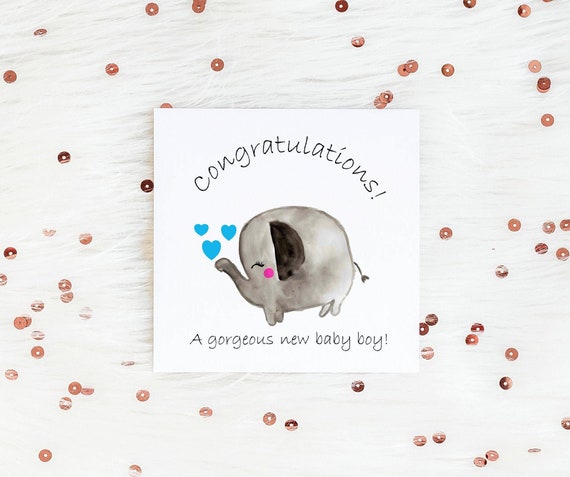 New Baby Boy Card Congratulations New Baby Greeting Card Baby Shower Cards