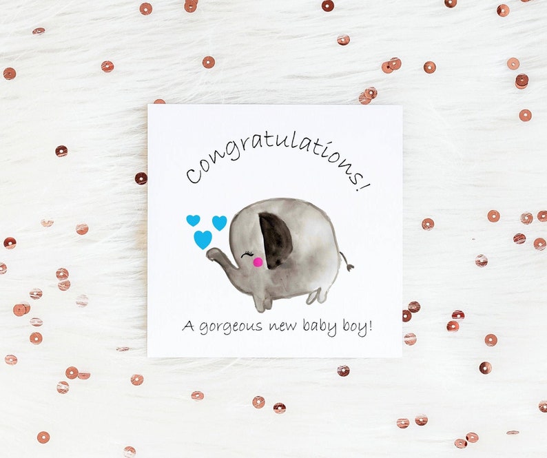 New Baby Boy Card Congratulations New Baby Greeting Card Baby Shower Cards
