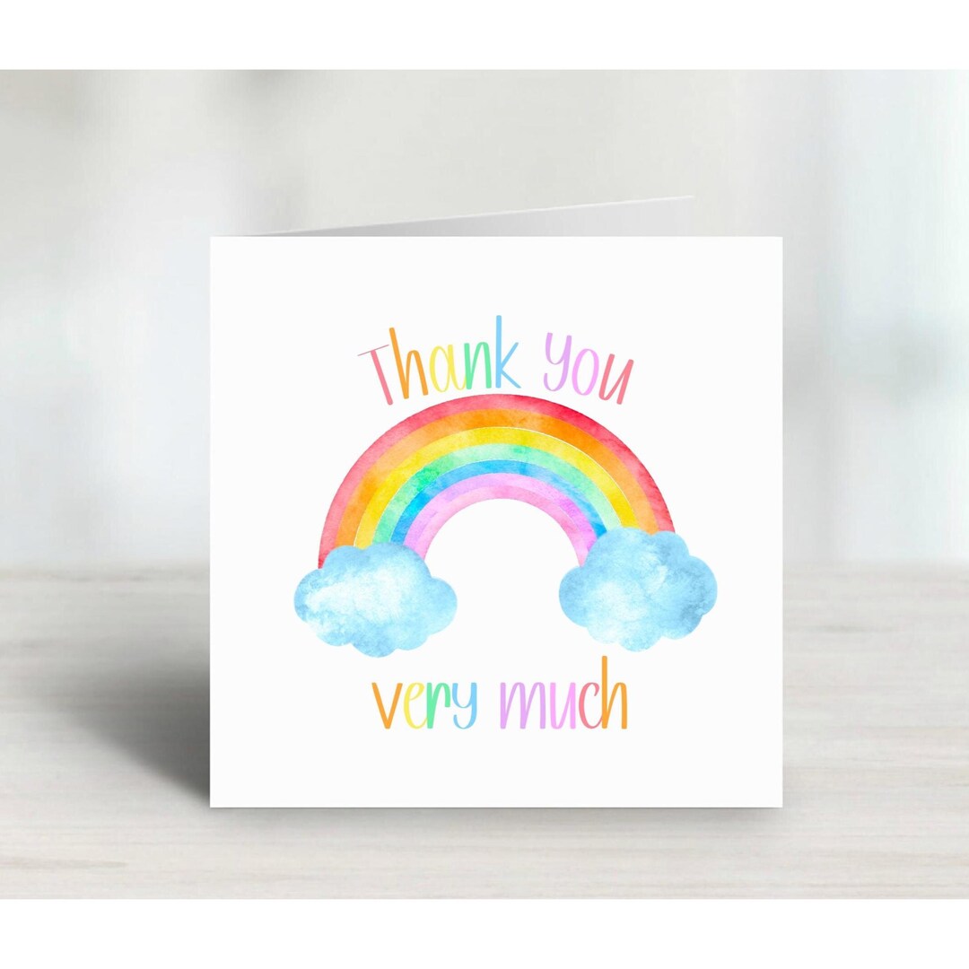 Thank You Card, Pastel Rainbow Design for Teachers, End of Term Card ...