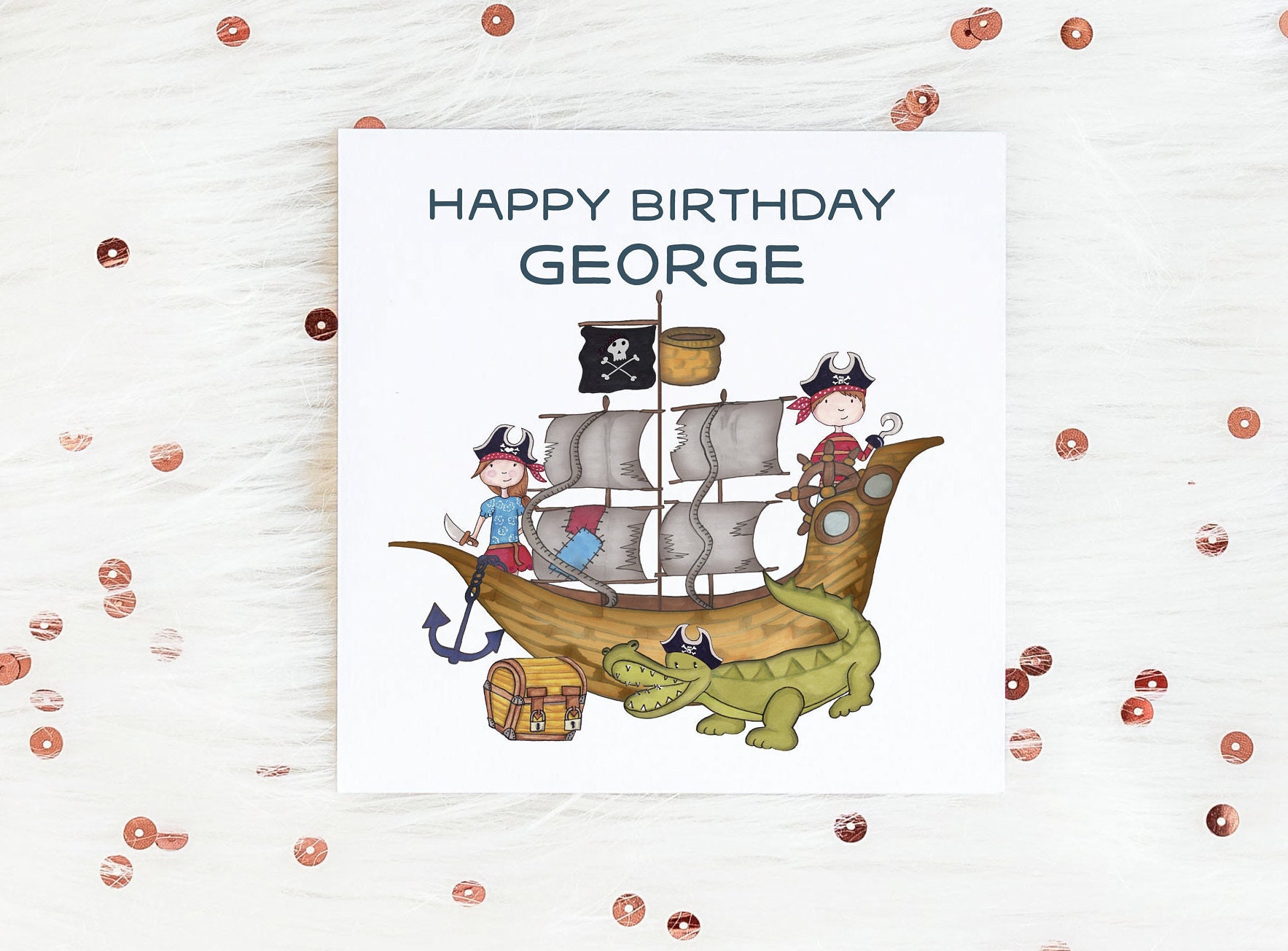 Personalised Pirate Birthday Card Childrens Custom Birthday Etsy Singapore