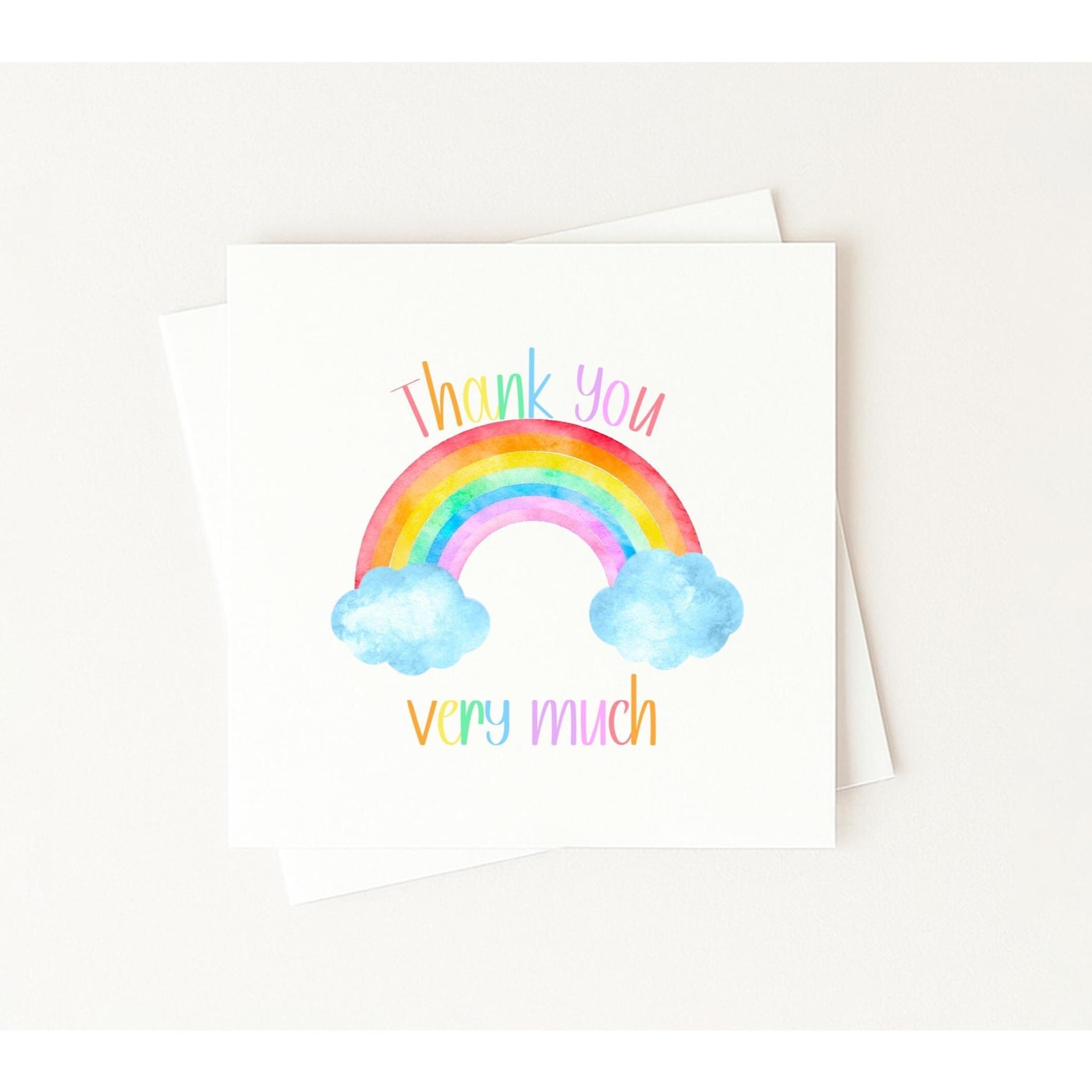 Thank You Card, Pastel Rainbow Design for Teachers, End of Term Card ...