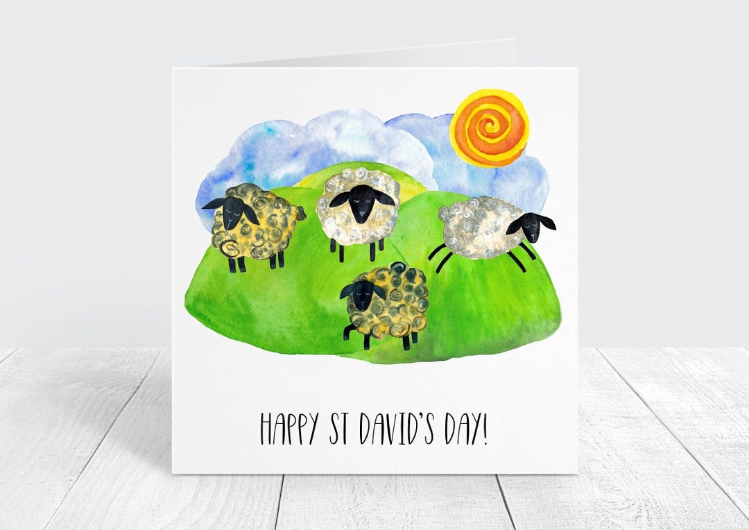 Saint David's Day Card, Watercolour Style Modern St David's Day Card ...