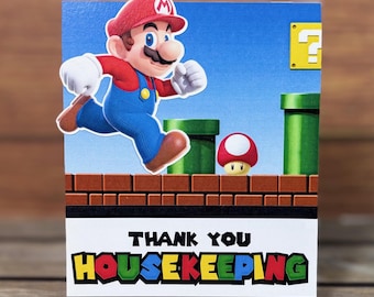 One Super Mario Themed Housekeeping tent style tip holder for Universal Epic Universe Stay