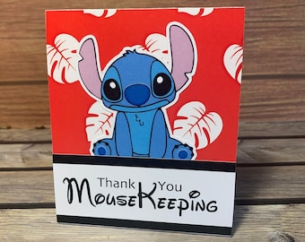 One Stitch Disney Mousekeeping tent style tip holder for Disney Resort Stays