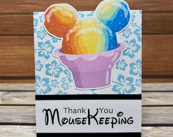 One Mickey Papalua Shaved Ice Mousekeeping tent style tip holder for Disney Resort Stays